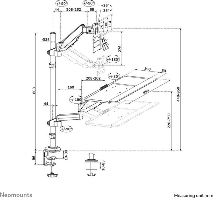 Nährwerte und Zutaten Neomounts DS90-325BL1 (Tisch, 32.01")