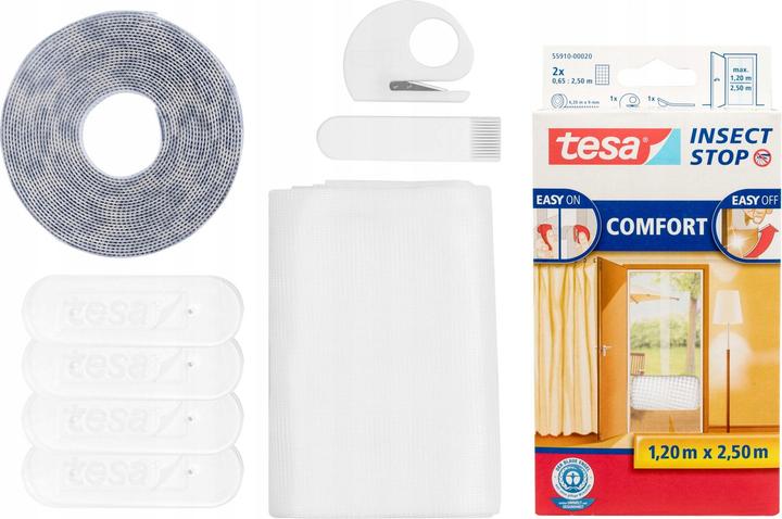 Immagine prodotto tesa Zanzariera COMFORT per finestre, con nastro velcro, autoadesiva, senza forare (65 x 250 cm)