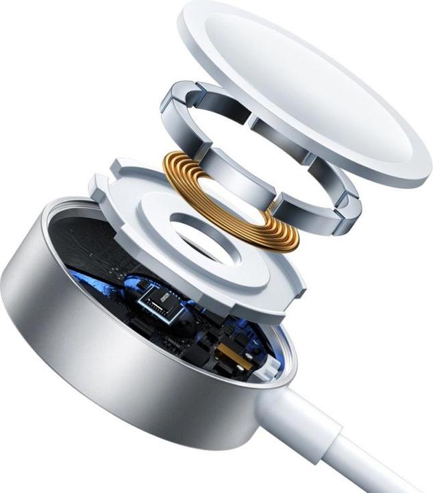 Produktbild Joyroom S-IW008 3-in-1-Kabel magnetisches Ladegerät USB-A – Lightning/USB-C 1,2 m – Weiss (1.20 m, 5 W)