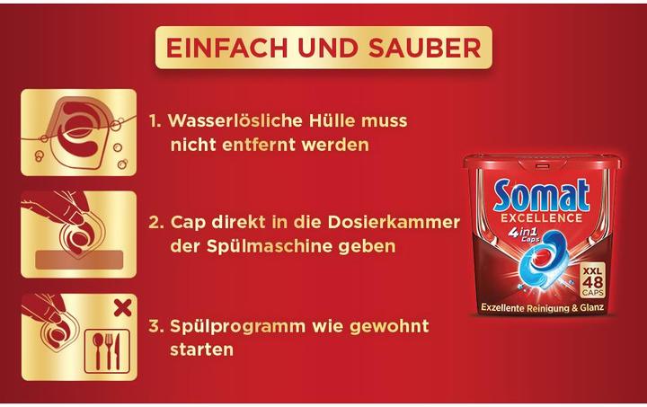 Actual product image Somat Excellence 4in1 (Caps, Tabs, 48 Washing cycles)