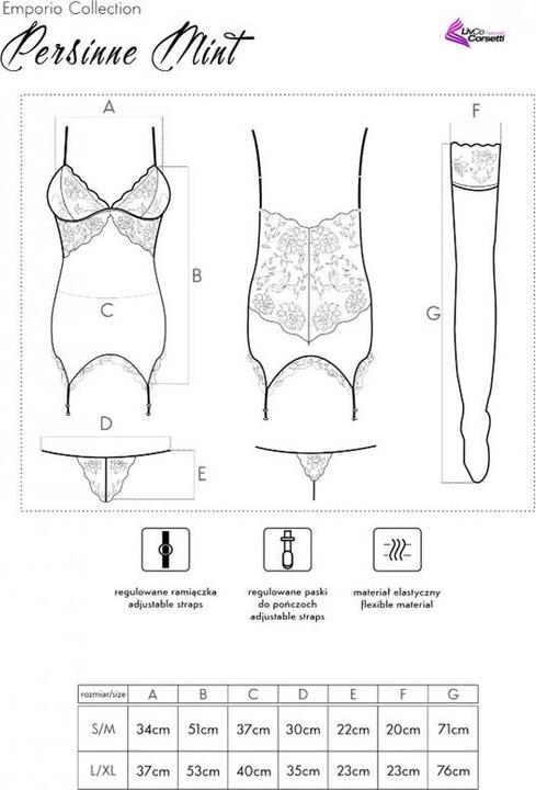 Produktbild LivCo Corsetti Fashion Persinne corset & thong with stockings (M)