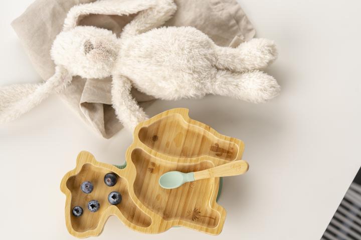 Actual product image Citron Bamboo Plate Camel with suction cup