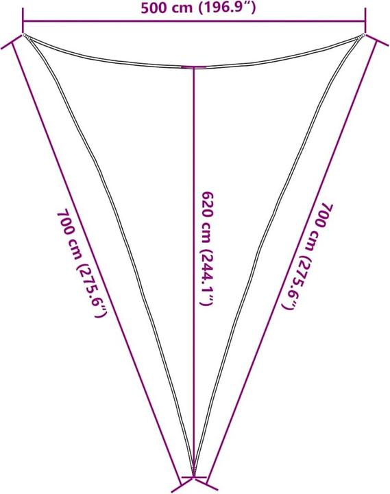 Image du produit vidaXL Voile d'ombrage (5 x 7 x 7 m)