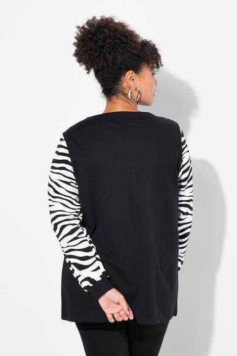 Produktbild Miamoda Sweatshirt, A-Linie, Zebra-Muster, weiter Langarm (54)