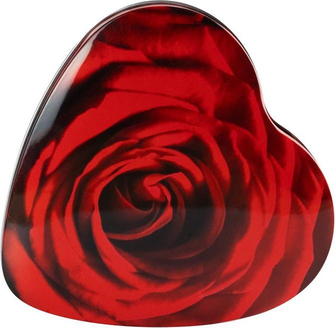 miniSchoggi Geschenkdose Herz mit Rose, 123 x 120 x 30 mm