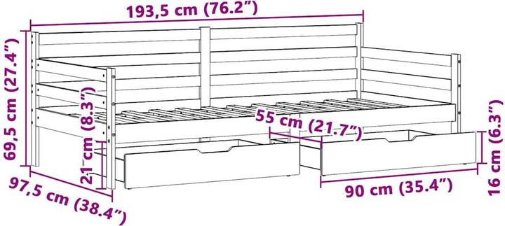 Produktbild vidaXL Tagesbett