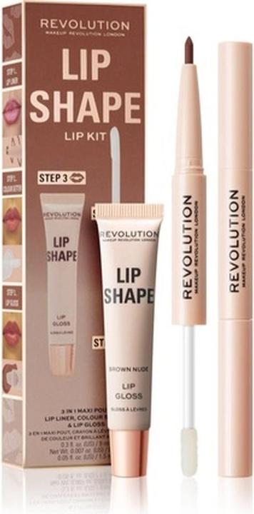Makeup Revolution Lip Shape Kit - Brown Nude, 1 Stück (BROWN NUDE)