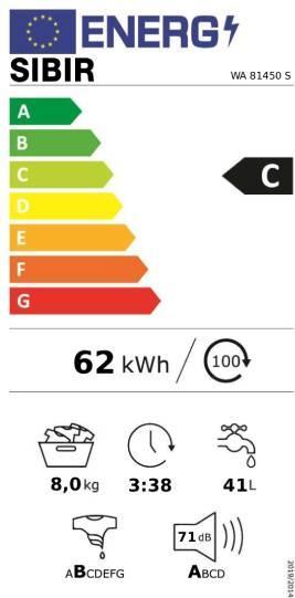 Label énergétique Sibir WA81450S
