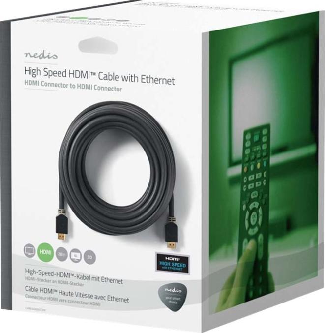 Productafbeelding Nedis Hoge Snelheid? HDMI Kabel met Ethernet- HDMI Aansluiting- 4Ka30Hz- (20 m)