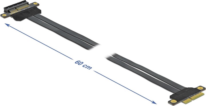 Actual product image Delock PCI-E riser card x4 to x4 flexible, 60 cm