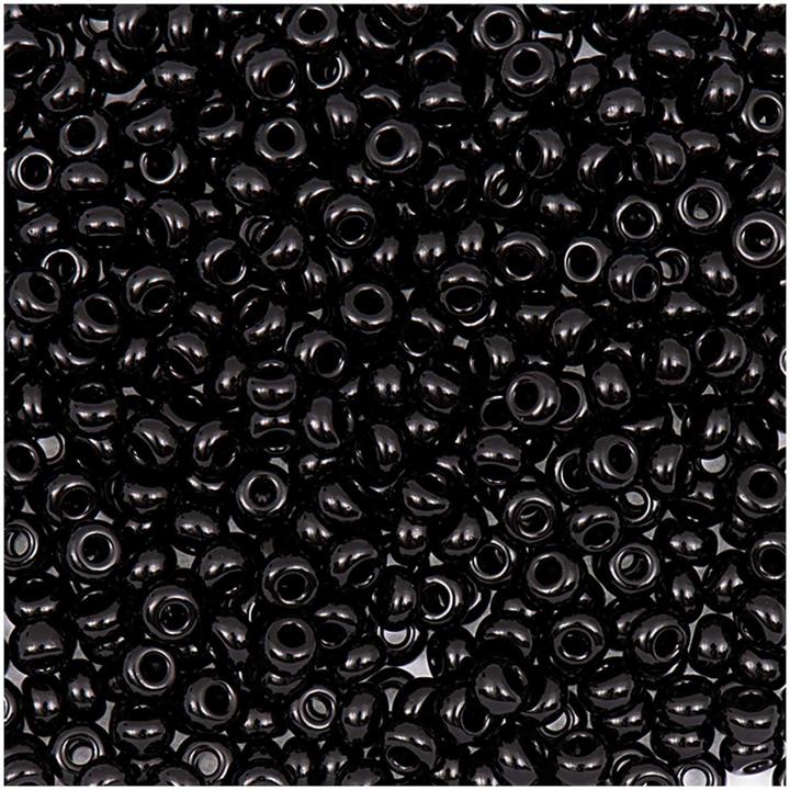 Rico Rocailles Cz, schwarz Opak 2.6 mm, 17 g, Itoshii Bead, Lochung: Ø ca. 1,2 mm