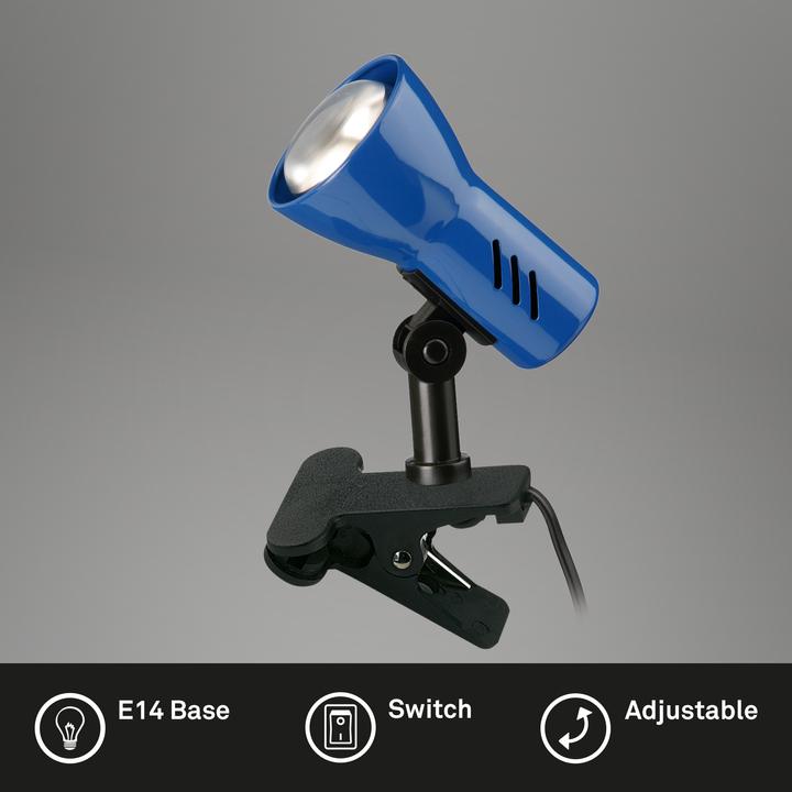 Immagine prodotto Briloner Lampada a pinza, blu, 1xE14/40W (E14)