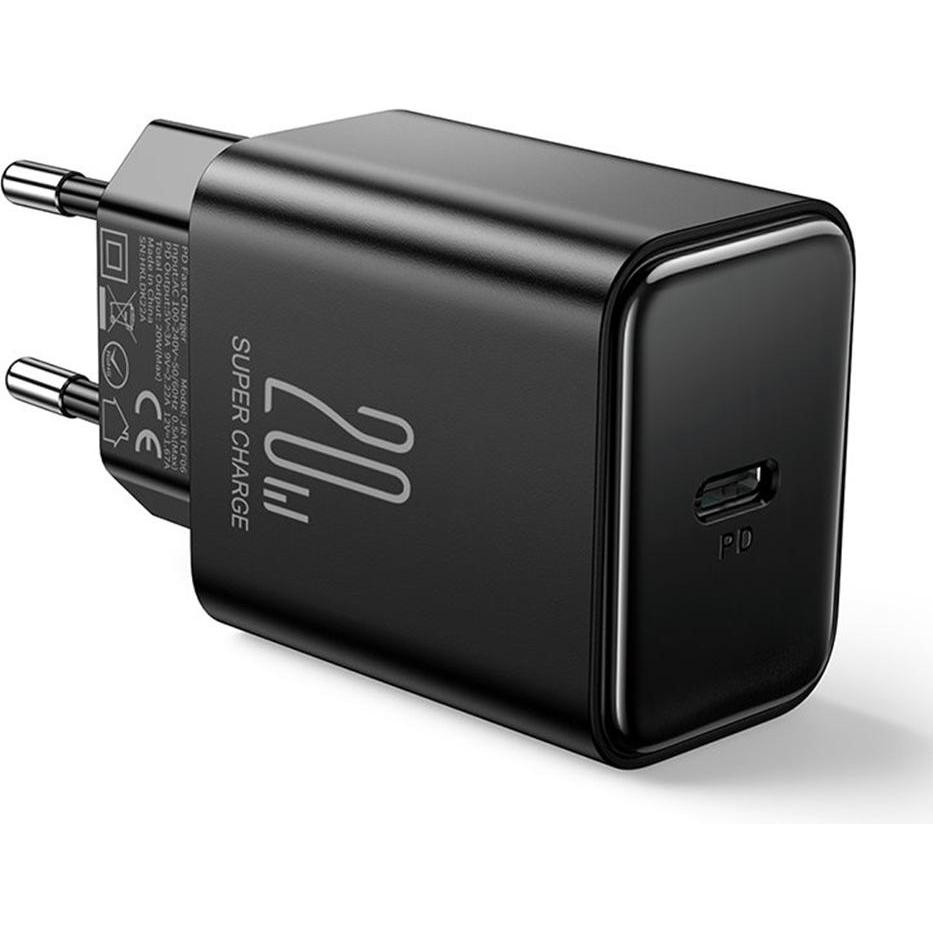 Joyroom JR-TCF06 Flash Series PD 20W Single-Port Charger-Black (EU) (20 W), USB Ladegerät, Schwarz