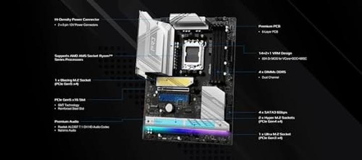 Immagine prodotto AsRock B850 Pro RS (AM5, AMD B850, ATX)
