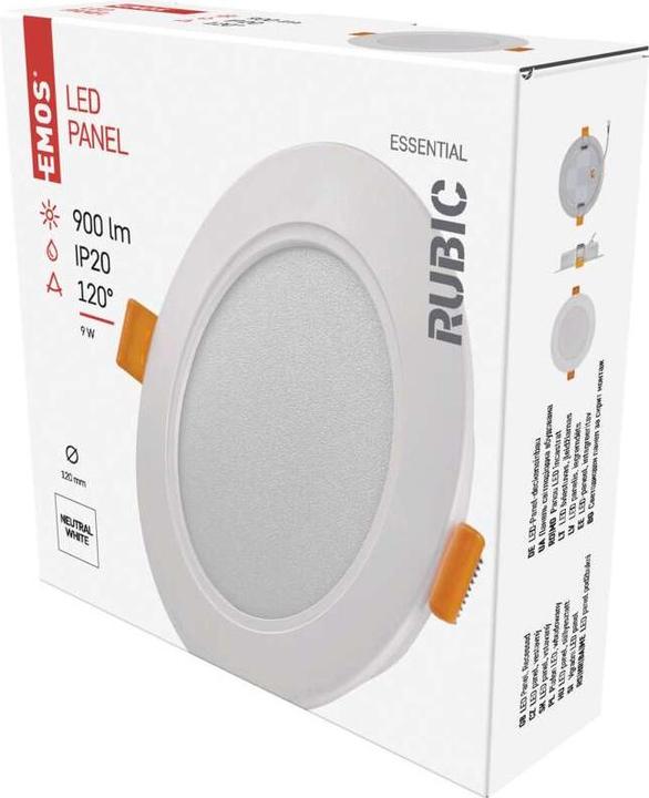 Produktbild Emos LED-Einbauleuchte RUBIC, rund, weiss, 9W, neutralweiss (900 lm)