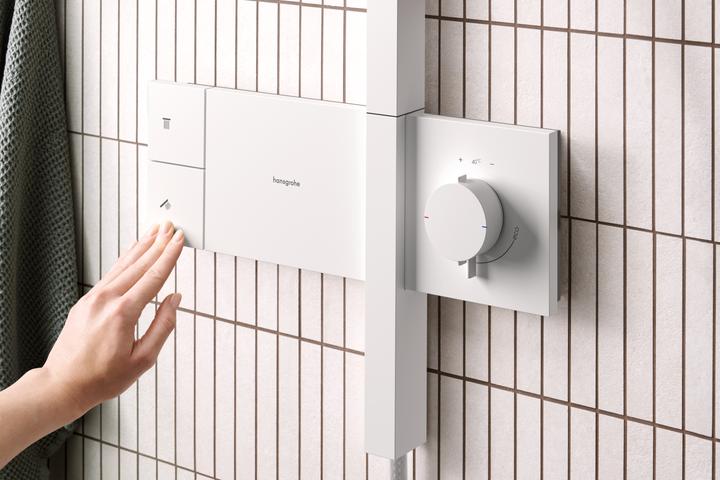 Produktbild hansgrohe Regendusche mit Thermostat, Handbrause und Gleitstangensystem