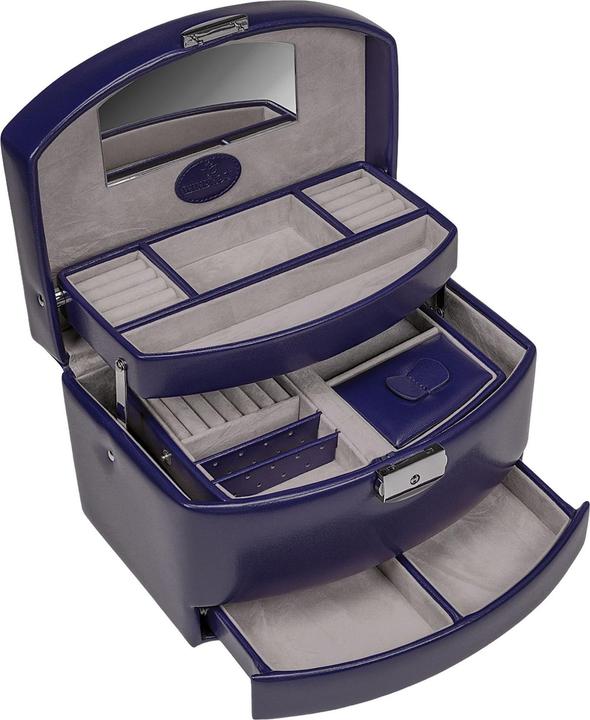 Produktbild Windrose Automatik-Schmuckkoffer Merino Moda dunkelblau