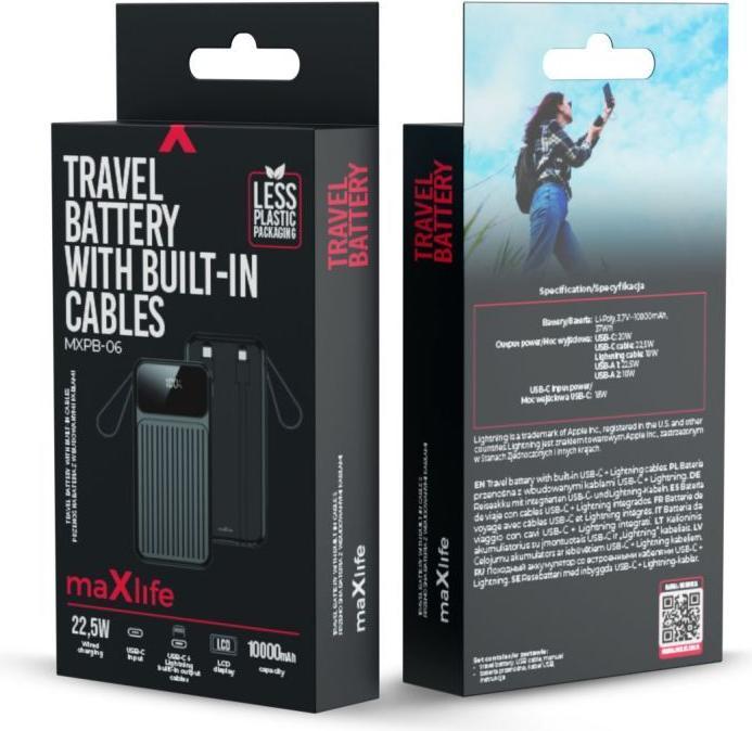 Produktbild Maxlife MXPB-06 (10000 mAh, 22.50 W, 37 Wh)