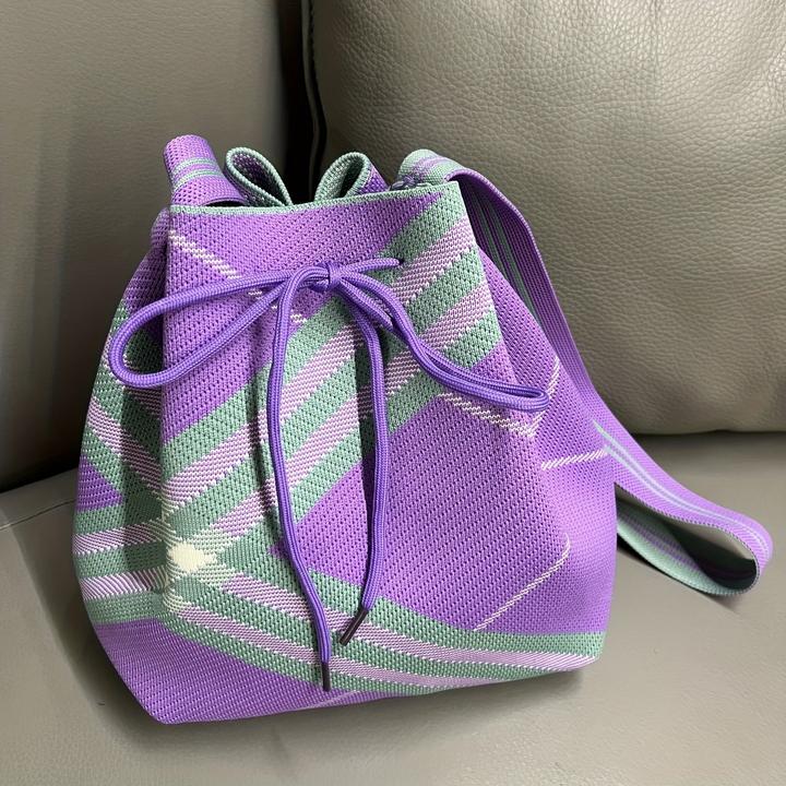 Actual product image Only-Bags.Store Simple bucket bag with floral pattern, drawstring bag, classic bag