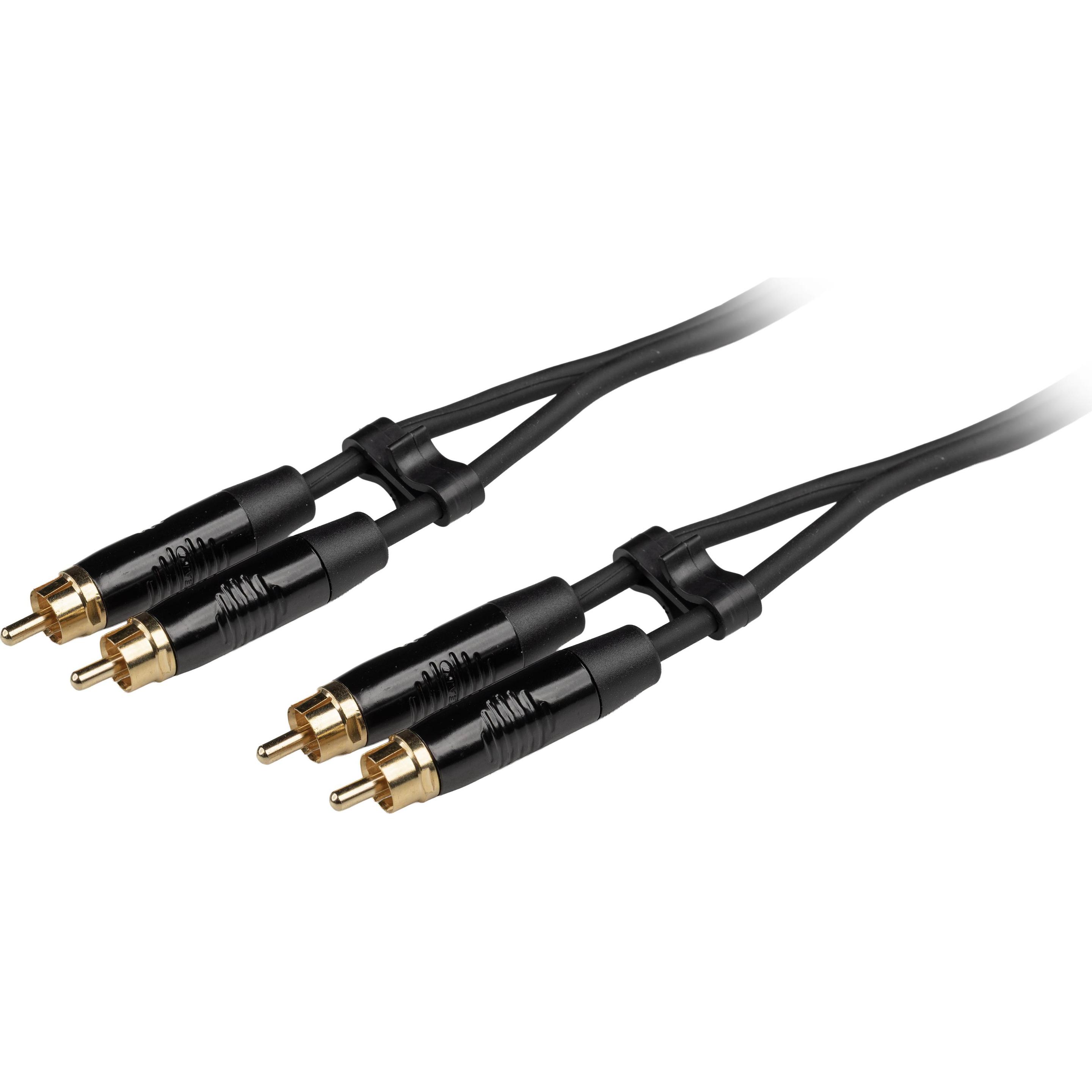 Fuj Tek 2 x RCA Male to RCA Male Audio Cable, 10 m, Black (10 m, Cinch), Cavo audio
