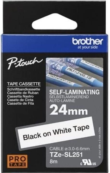 Actual product image Brother TZe-SL251 (2.40 cm, Black, White)