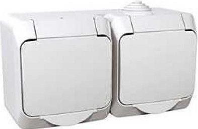 Schneider Socket Double Ip44 White Cedar+