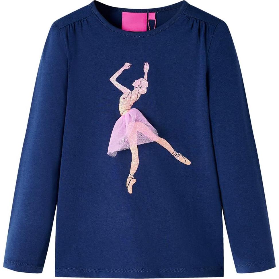 VidaXL, Jungen, Shirt, Kinder-Langarmshirt Marineblau 104,Material: 95 % Baumwolle, Blau, (104)