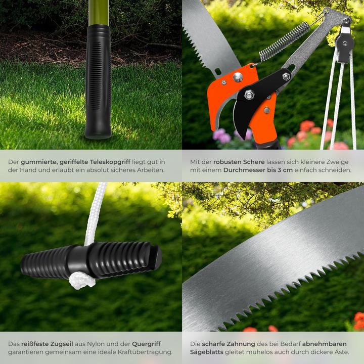 Actual product image tectake Telescopic pruning shears with saw