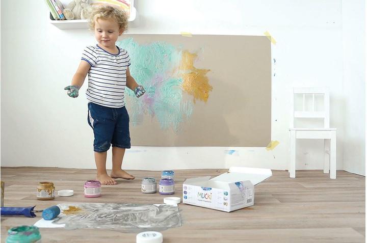 Image du produit Kreul MUCKI Kit de peinture au doigt (Bleu, Rose, Or, Argent, Lila, Vert, 900 ml)