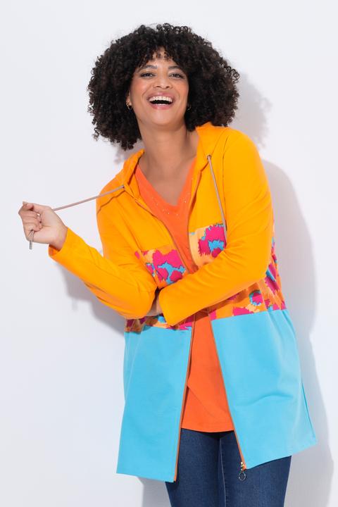 Produktbild Angel of Style Long-Sweatjacke, A-Linie, Leo-Streifen, Rücken-Wording (44)