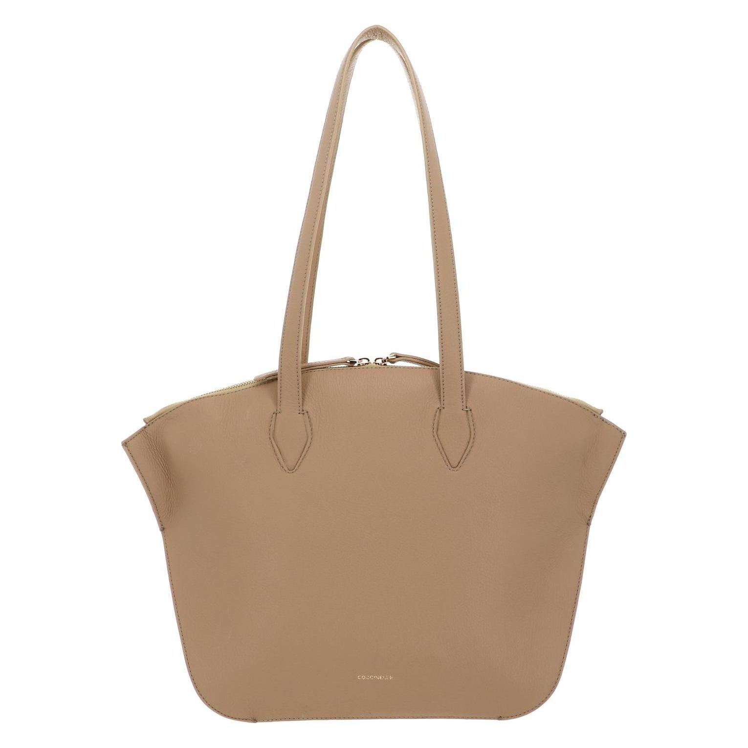 Coccinelle, Damen, Tasche, Flare Shoulder Bag Grained Leather, Beige