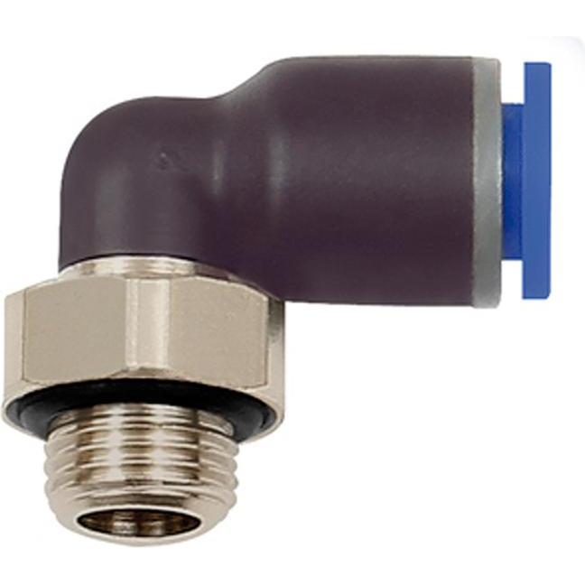 Riegler, Schlauchanschluss + Schlauchverbinder, L-Steckverschraubung Blaue Serie Aussengewinde G 1/8 ″ SW 14 mm mit O-Ri...