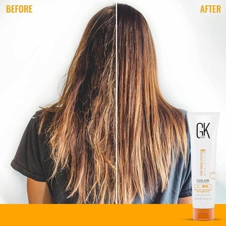 Image du produit Gk Hair Global Keratin Shampooing hydratant 100ml/3.4 Fl Oz pour cheveux colorés, secs, abîmés, frisés et (100 ml, Shampoing liquide)