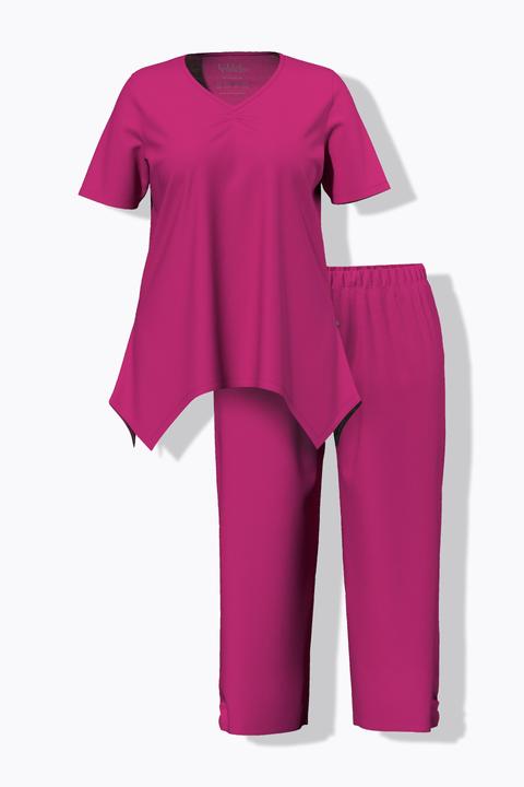 Produktbild Ulla Popken Pyjama, Zipfelsaum, V-Ausschnitt, Halbarm (46, 48)