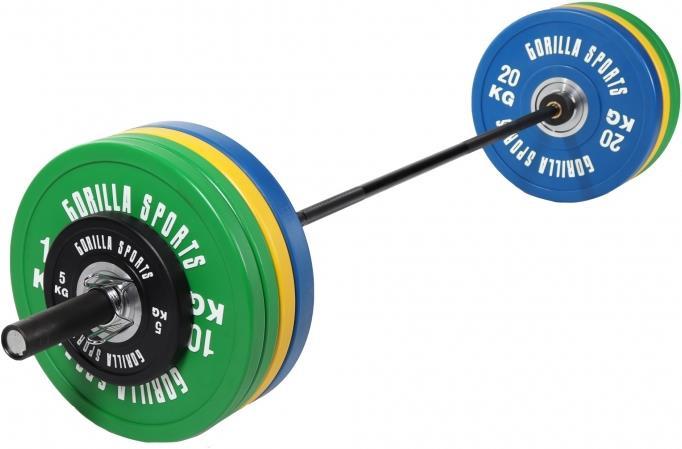 Gorilla Sports Bumper Plates Langhantelset (1 x 140 kg)