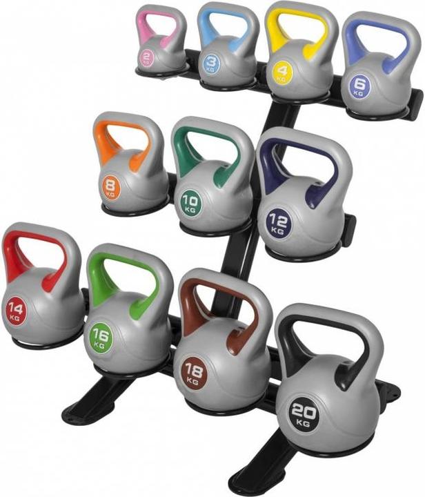 Image du produit Gorilla Sports Set Kettlebell Stylisé (1 x 10 kg, 1 x 18 kg, 1 x 20 kg, 1 x 2 kg, 1 x 4 kg, 1 x 3 kg, 1 x 14 kg, 1 x 6 kg, 1 x 8 kg, 1 x 16 kg, 1 x 12 kg)