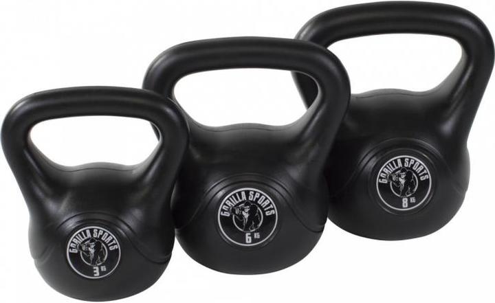 Gorilla Sports Kettlebell Set (1 x 3 kg, 1 x 6 kg, 1 x 8 kg)