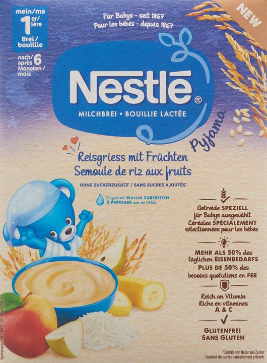 Image du produit Nestlé Semoule de riz Pyjama avec fruits 6 mois (250 g)
