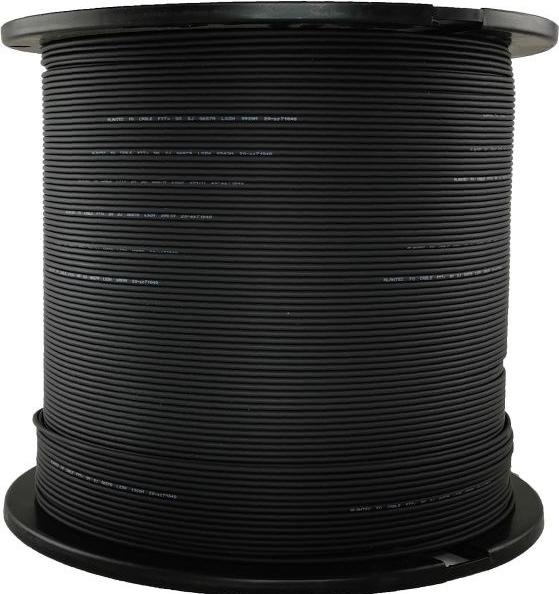 Produktbild Alantec Glasfaserkabel OS2 FTTH flach SM 2J 9/125 LSOH schwarz verstärkt mit zwei Stahlstäben 1000m (CAT6, 1000 m)