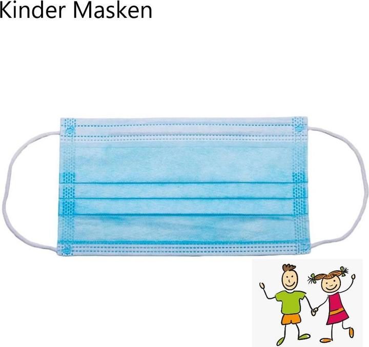 Produktbild VaSano OP Maske Kind 3-14 Jahre Typ I deutsch/französisch/italienisch (Schutzklasse I, 50 x)