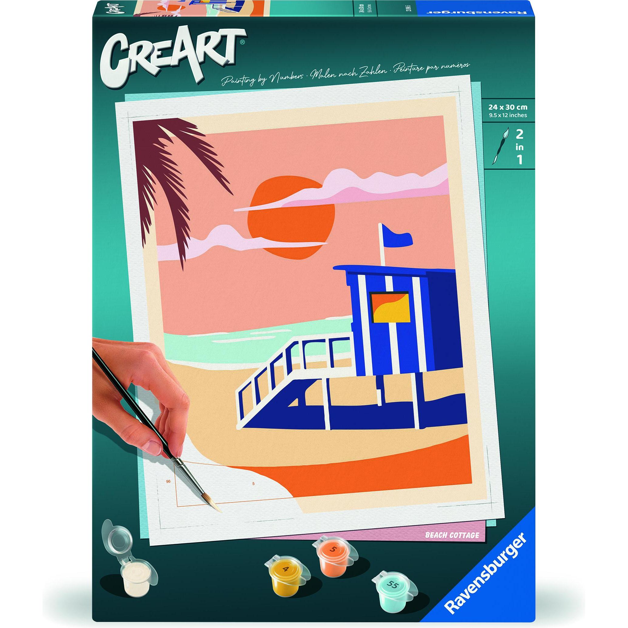 Ravensburger CreArt - Malen nach Zahlen 23896 - Beach Cottage - ab 12 Jahren