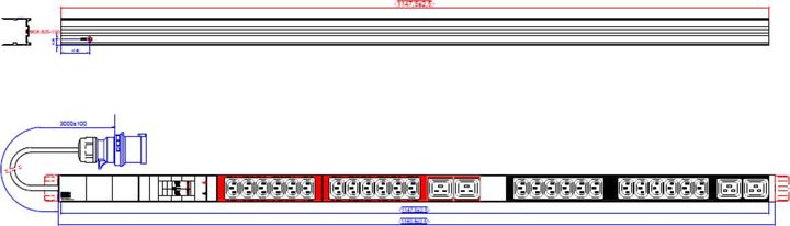 Immagine prodotto Bachmann IT PDU ALU 1HE 20xC13 4xC19 2xLS CEE 32A blu