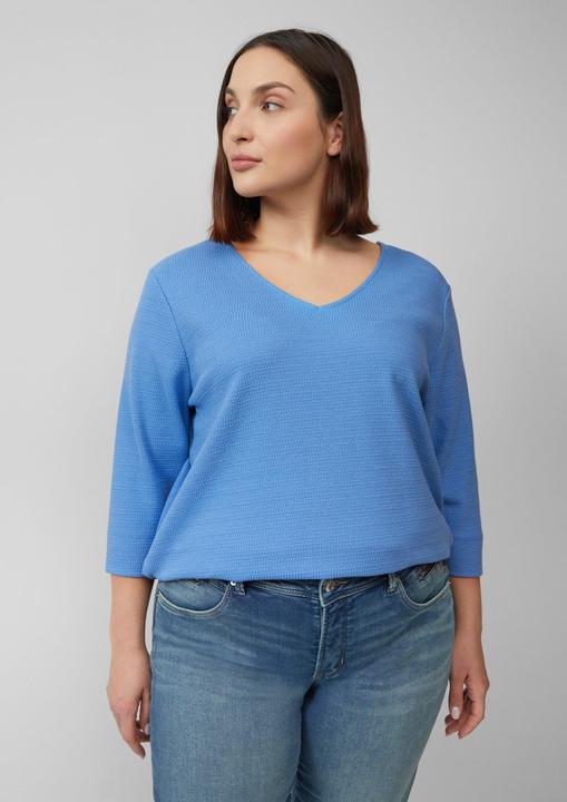 Immagine prodotto S.Oliver Sweatshirt Strukturiertes Jersey-Sweatshirt mit V-Ausschnitt und 3/4-Ärmeln (46)