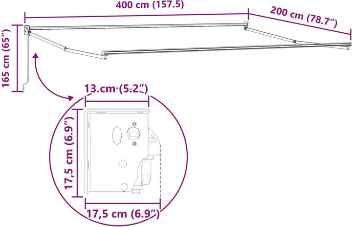Produktbild vidaXL Einziehbare Markise (2 m)