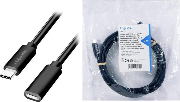 Actual product image LogiLink USB C – USB C (3 m, USB 2.0, 100 W)