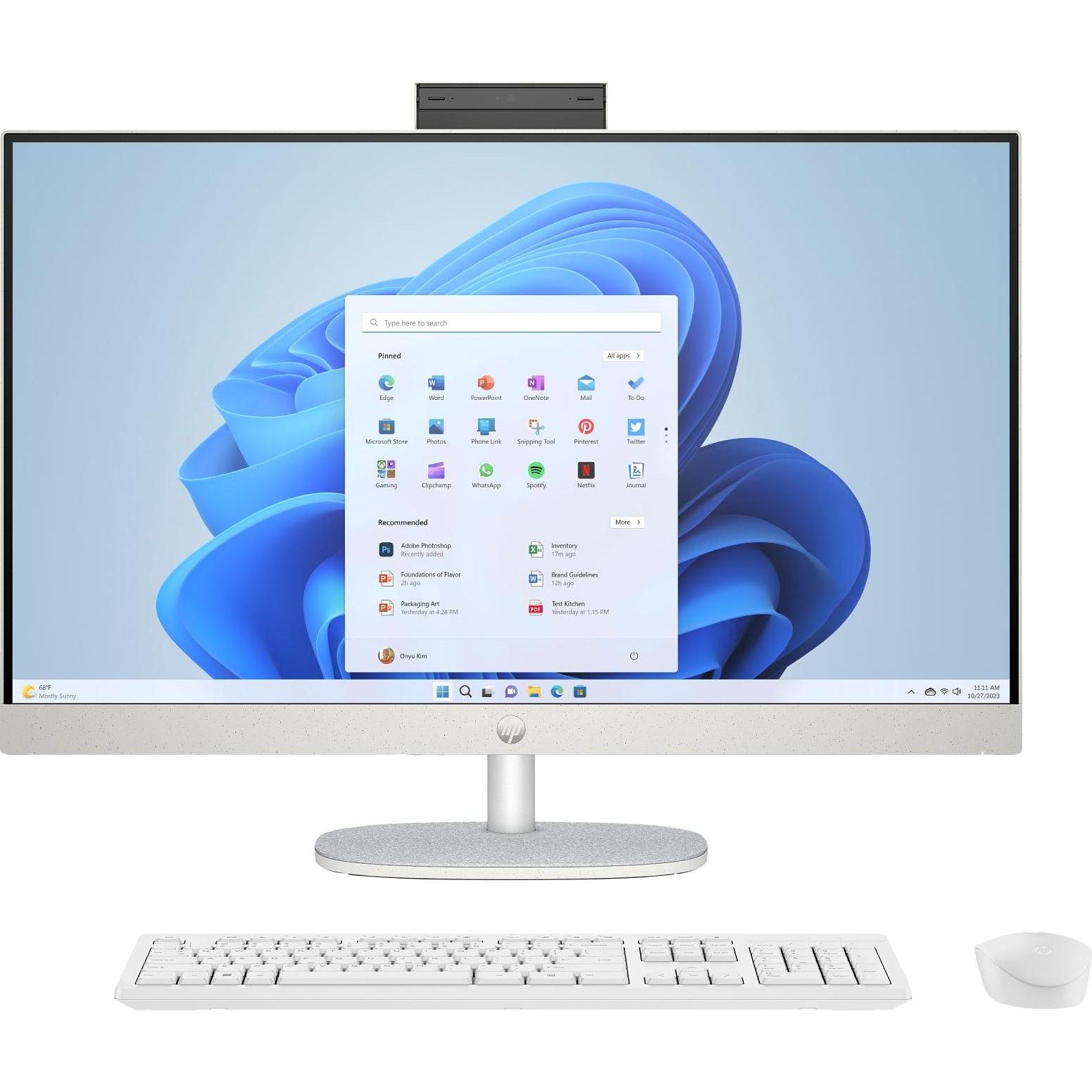 HP 27-cr0222nw (16 GB, 512 GB, AMD Radeon Graphics), PC, Weiss