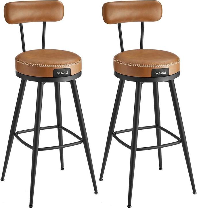 Vasagle Barhocker 2 Stück 56 x 101.3 cm, Schwarz/Braun
