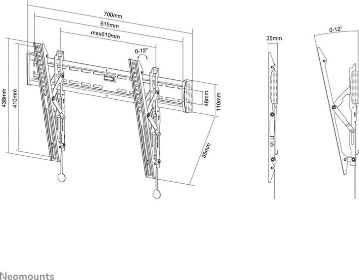 Produktbild Neomounts Nm-W365black (Wand, 35 kg, 37" - 55")