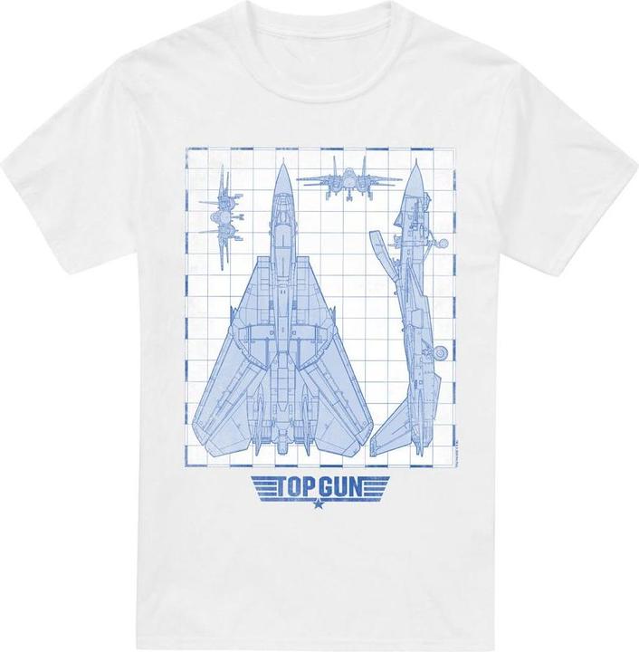 Actual product image Top Gun Mens Jet Diagram T-Shirt (XXL)