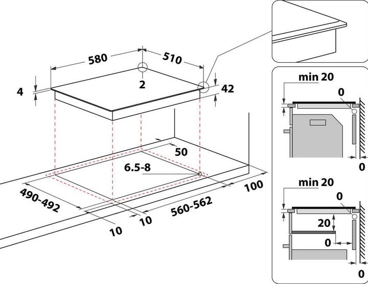 Immagine prodotto Whirlpool AKT 8130 BA Piano cottura integrato in ceramica a 4 zone